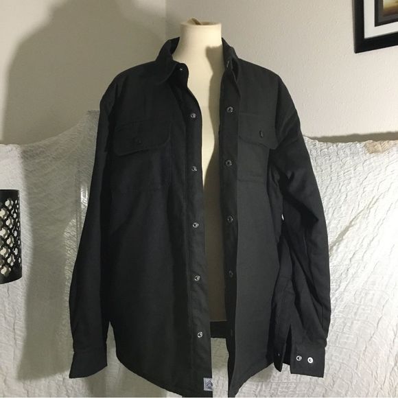 Rugged Elements Black Snap Button Shirt Jacket Size M - Picture 5 of 13